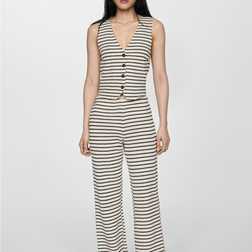 Mango Striped Crochet Top - Picture 2 of 7